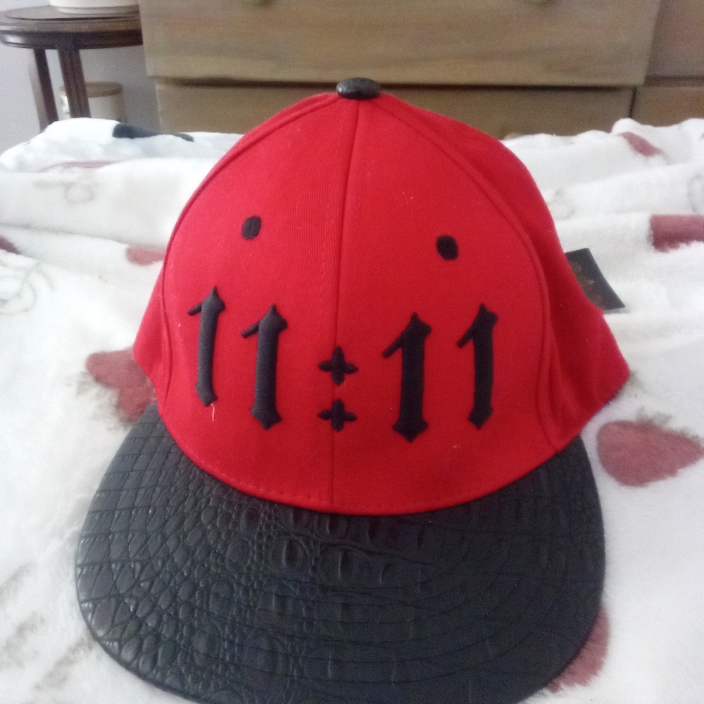 Red and Black 11:11 Snapback Hat